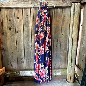 Bisou Bissou Floor Length Floral Halter Dress